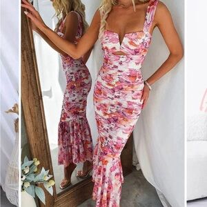 Floral Pink Maxi Dress